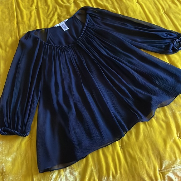 DVF black chiffon silk blouse - Picture 13 of 17